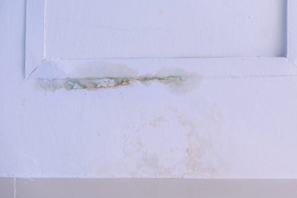 Water leak in bathroom ceiling. Water leak in bathroom ceiling.